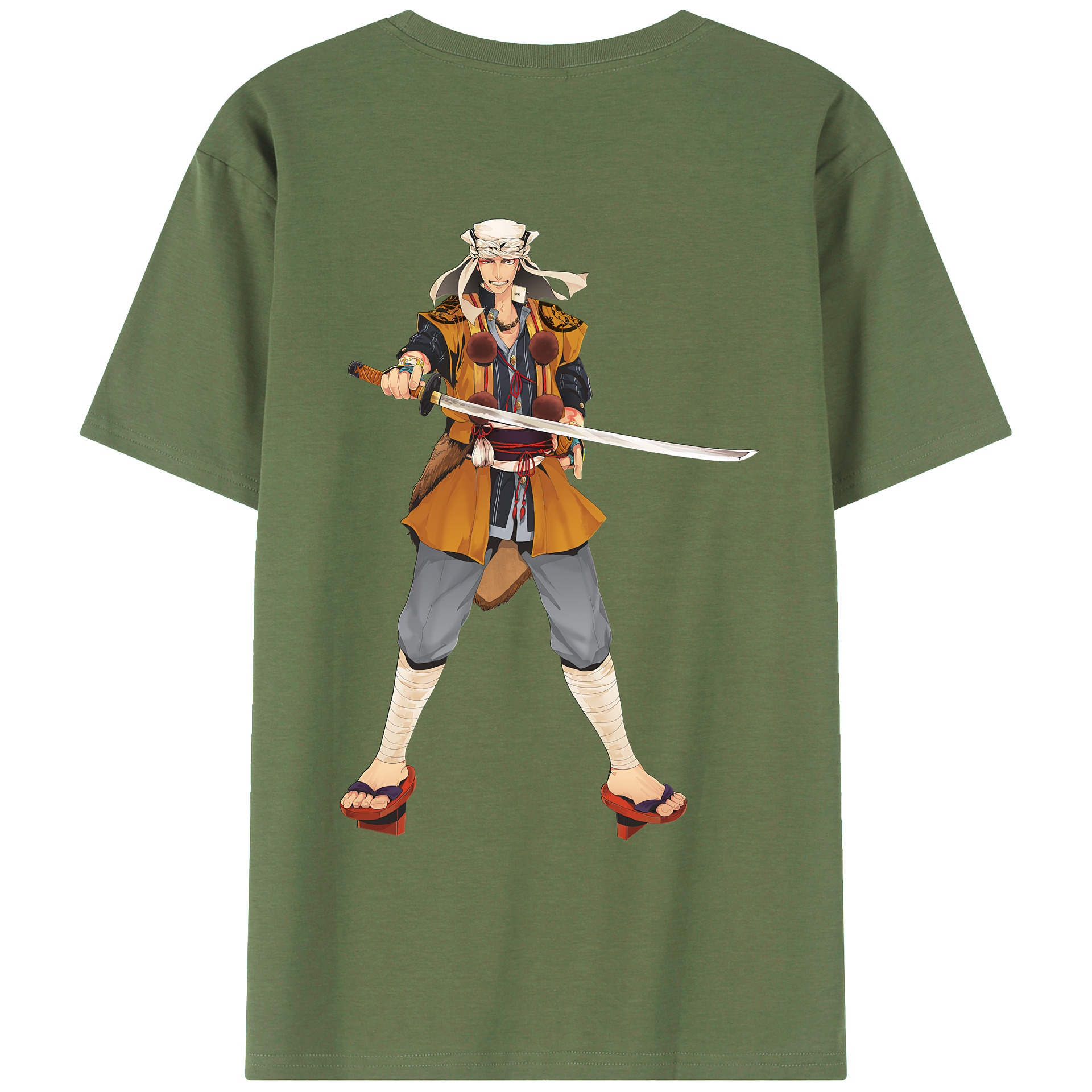 （画像用） 刀剣乱舞 Touken Ranbu 綿100％ メンズ半袖Tシャツ（バックプリント） 通気性